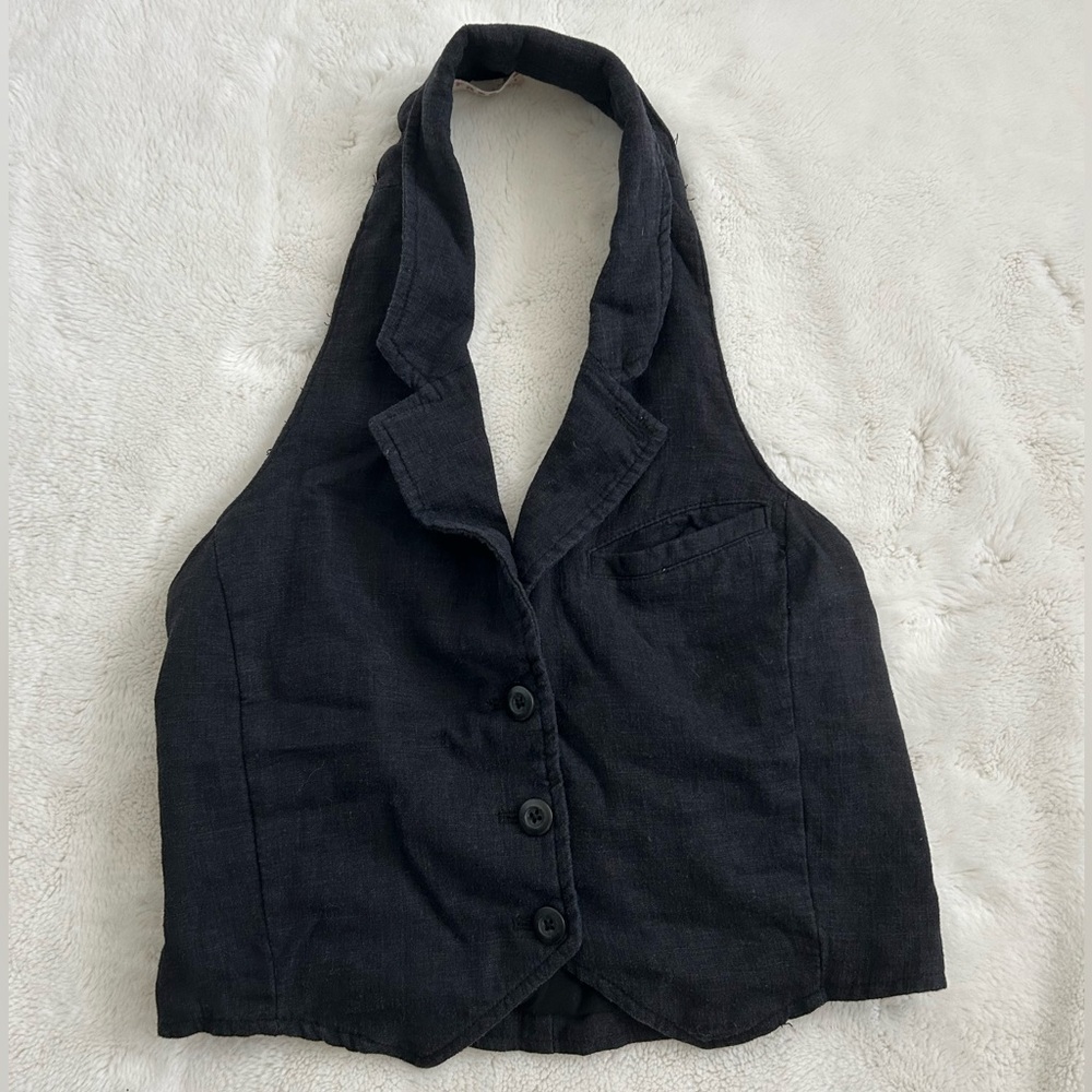 Free People Desk to Dinner Linen Vest - Picture 3 of 5